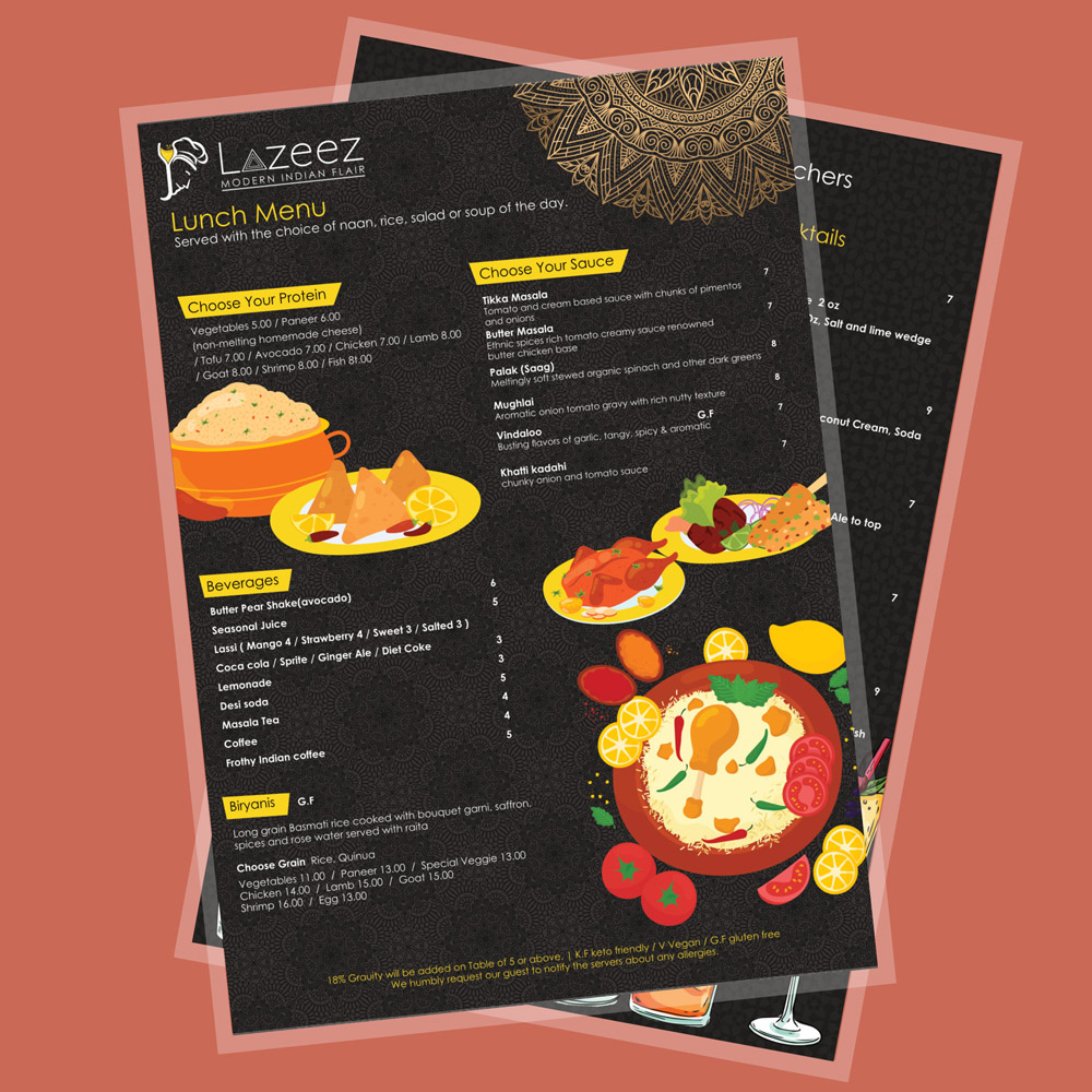 Restaurant Menu Printing - Waterproof & Customizable Menus
