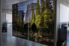 Perforated glass wall