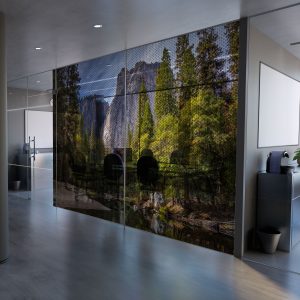 Perforated glass wall